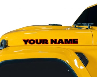 Hood Decals in Custom Starwars Style Letters Fits All Jeeps Wrangler Gladiator 25in