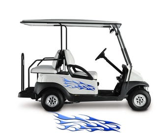 Golf Cart Decals Side Graphics Go Kart Graphics Flames 1 pair choose your color UGX716G