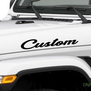 Custom Hood Decals Curvy Lettering 1 Pair 25in Decals Compatible with All Jeeps Wrangler Gladiator Jk Yj Cj Tj Jl Jt Set of 2