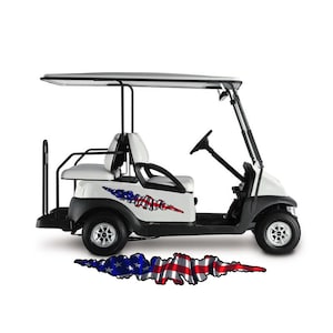 Golf Cart Decals Side Graphics American Flag 1 pair choose your color