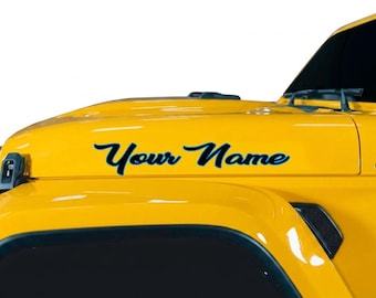 Custom Hood Decals Curvy Lettering 1 Pair 25in Decals Compatible with All Jeeps Wrangler Gladiator Jk Yj Cj Tj Jl Jt Set of 2