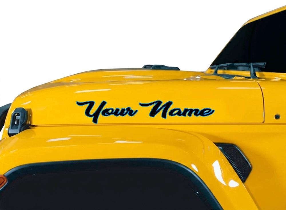 Custom Hood Lettering Custom Hood Decals Curvy Lettering 1 Pair 25in Decals Compatible With ...
