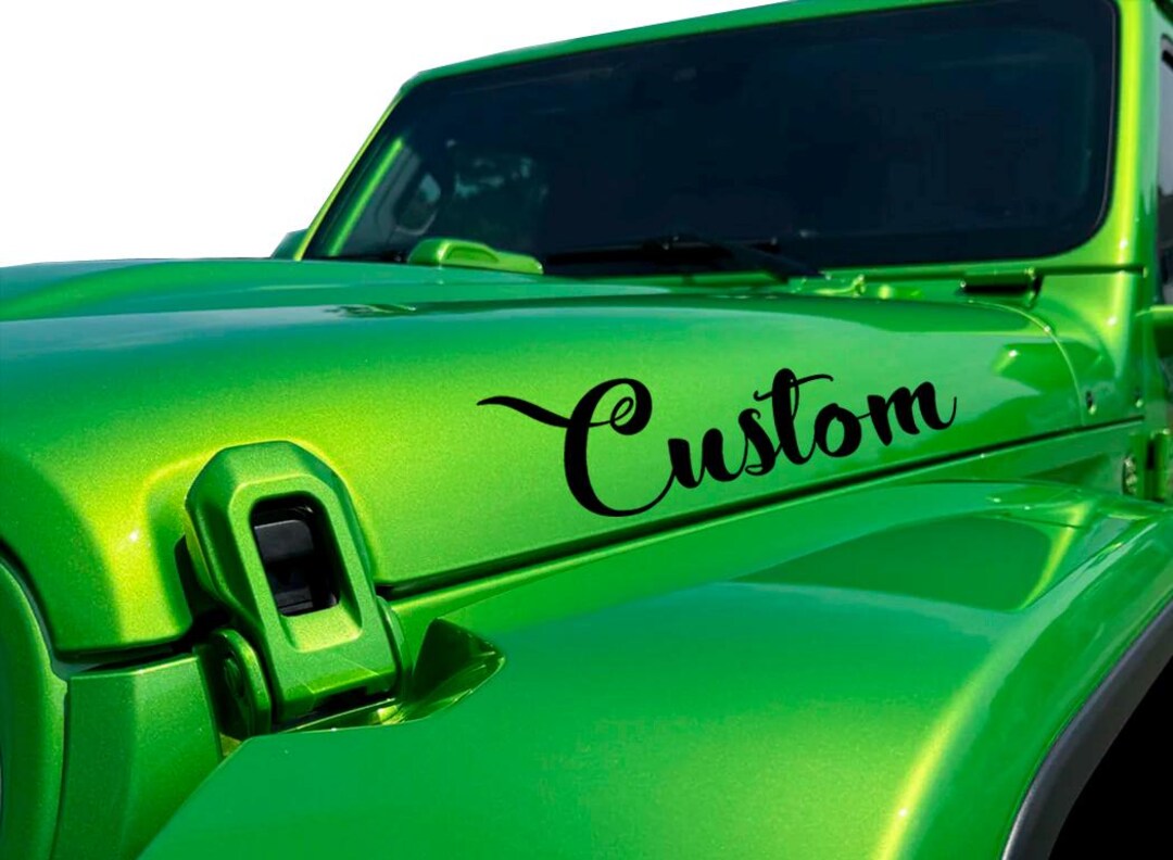 Custom Hood Lettering Custom Hood Decals Curvy Lettering 1 Pair 25in Decals Compatible With ...