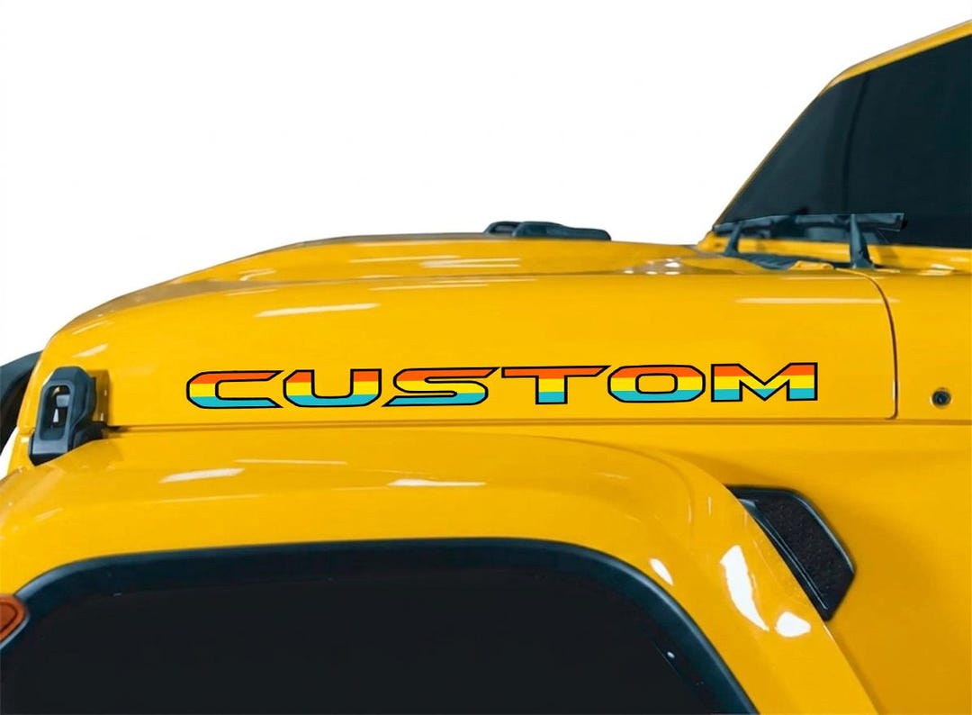 Custom Hood Lettering Custom Hood Decals 3 Color OEM Style Letters Compatible With All Jeeps ...