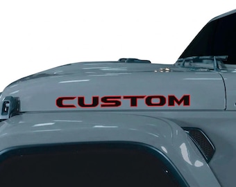 Custom Hood Decals 2 color 1 Pair 25in Decals Compatible with All Jeeps Wrangler Gladiator Jk Yj Cj Tj Jl Jt Set of 2
