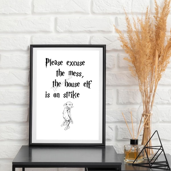 Dobby the house elf - A4 print only - home wall decor - Harry Potter wall art