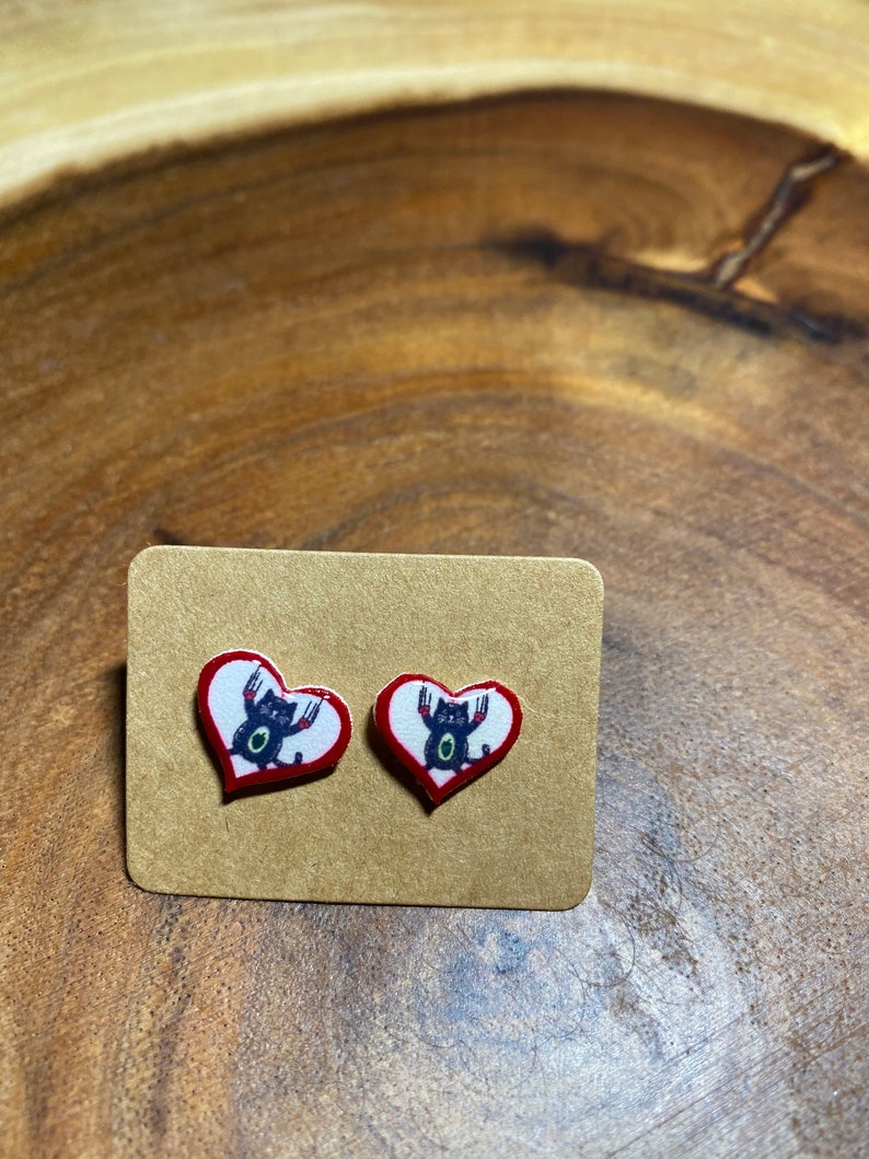 Beer Earrings Dog, Cat and Beer Themed Post Earrings by Geeky Beer Gal Beer Jewelry Cat Heart