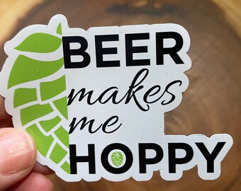 Magnet | Beer makes me Hoppy Magnet by Geeky Beer Gal