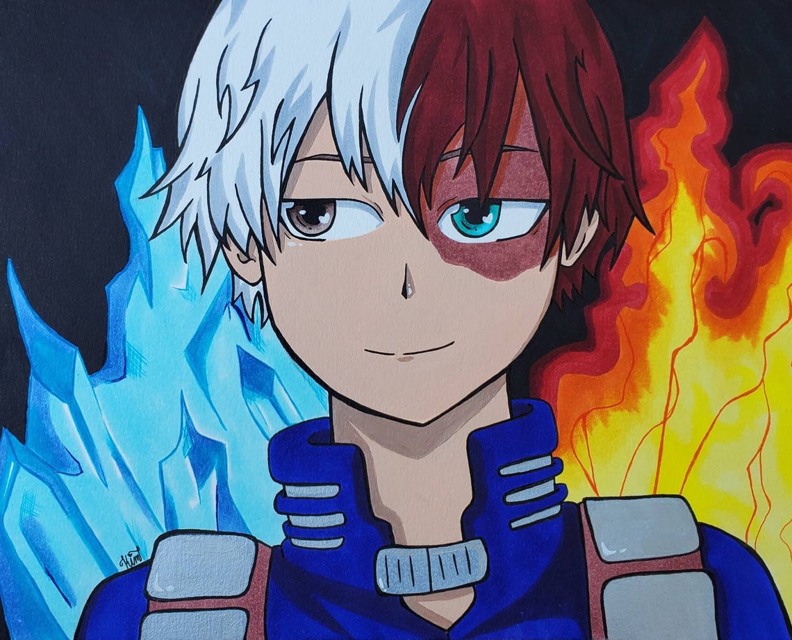 Todoroki MHA painting Etsy