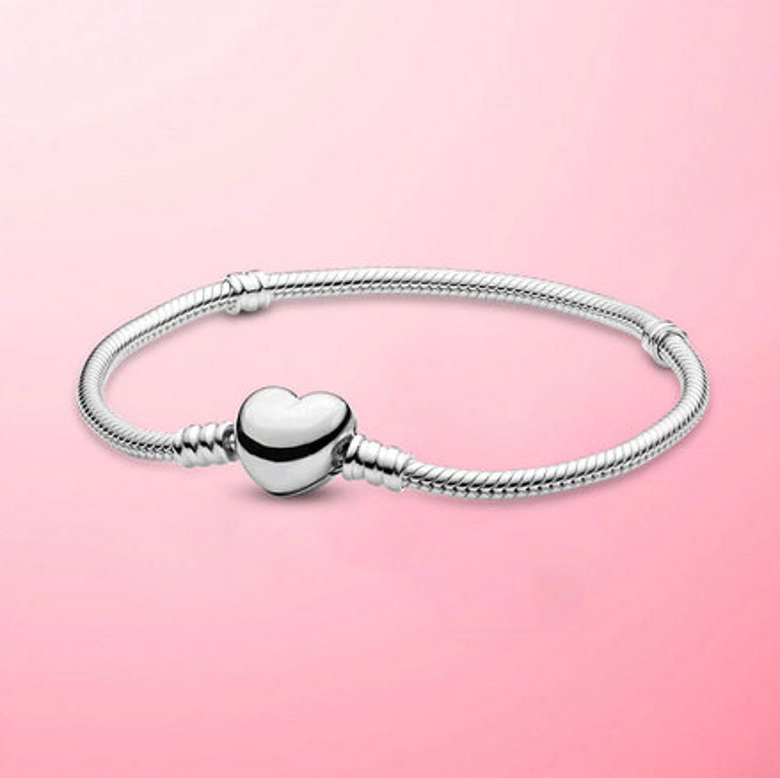 6 Styles Sterling Silver Heart Snake Chain Bracelet For Women Etsy