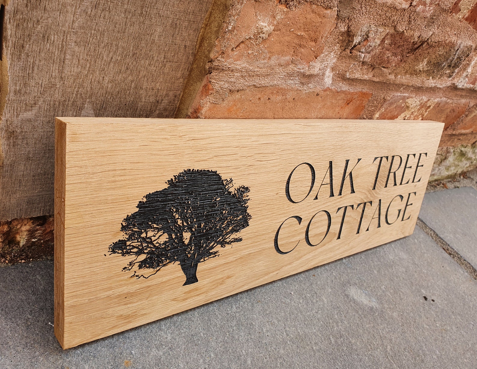 Large Address Sign Solid Oak Engraved and Filled With Black - Etsy