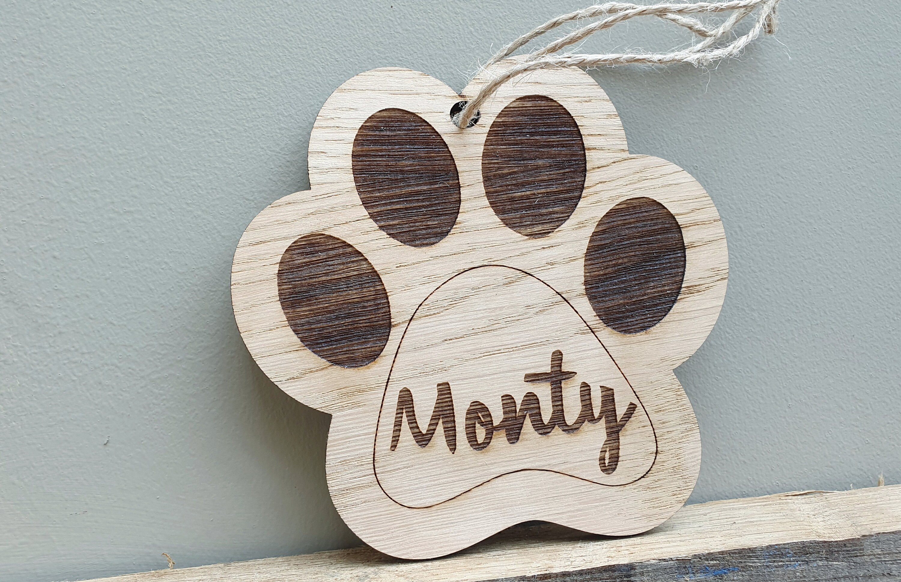 Personalised Wood Dog Paw Print Bauble Dog Christmas Tree Etsy UK