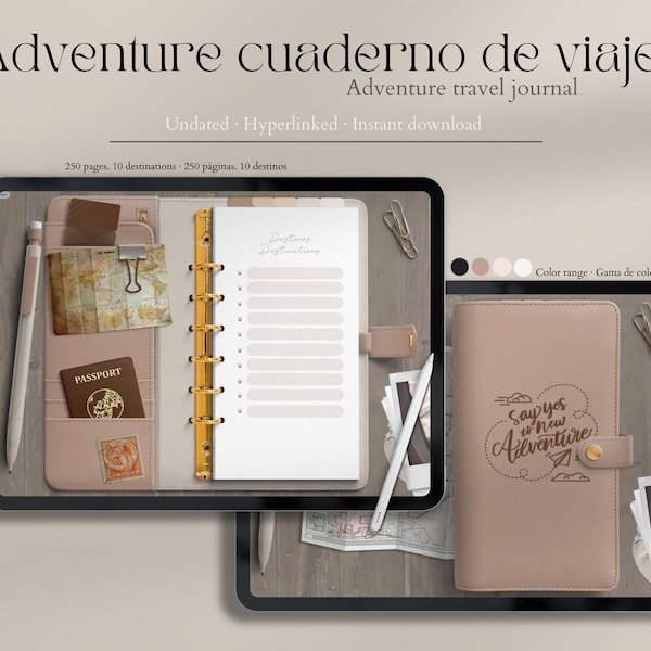 Adventure travel journal · Adventure cuaderno de viaje