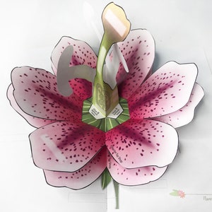Carte de fleurs imprimable Pop-Up Flower