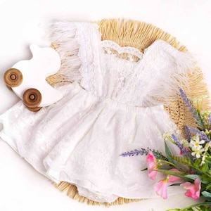 WHITE LACE BODYSUIT - Lace Baby Romper - Tutu Cute Baby Dress Cotton Jumpsuit Baby Girl Rompers Baby Lace Outfit New Baby Gift - Birthday