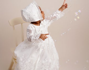 Robe de baptême pour bébé fille, robe de première communion, robe de baptême pour bébé fille, robe de baptême, robe en dentelle, robe de première communion