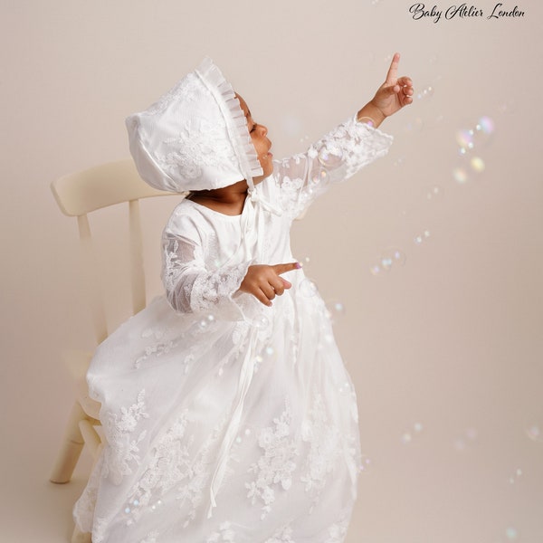 Robe de baptême pour bébé fille, robe de première communion, robe de baptême pour bébé fille, robe de baptême, robe en dentelle, robe de première communion