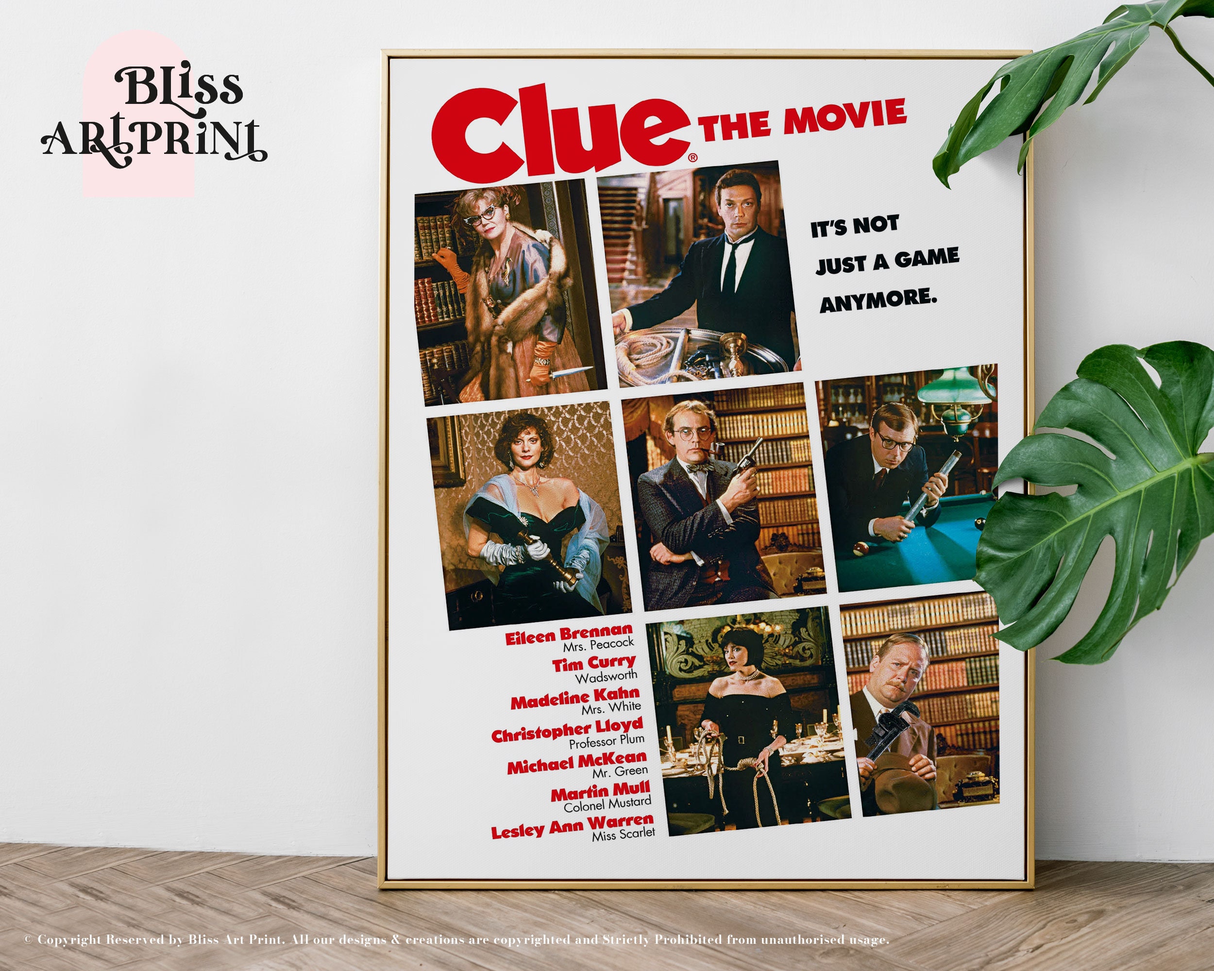 Clue the Movie Poster Movie Poster Movie Art Print Clue Etsy