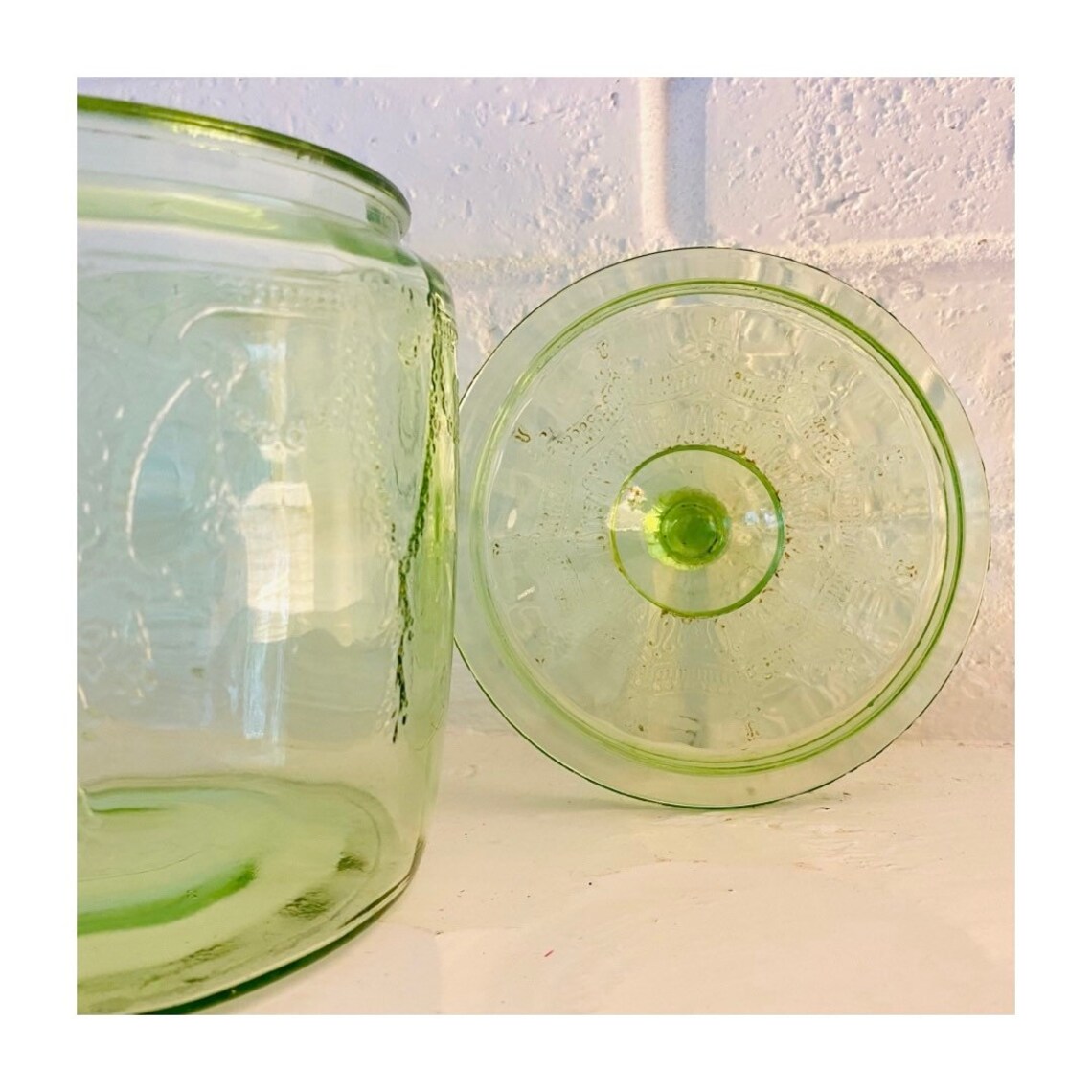 uranium glass cookie jar