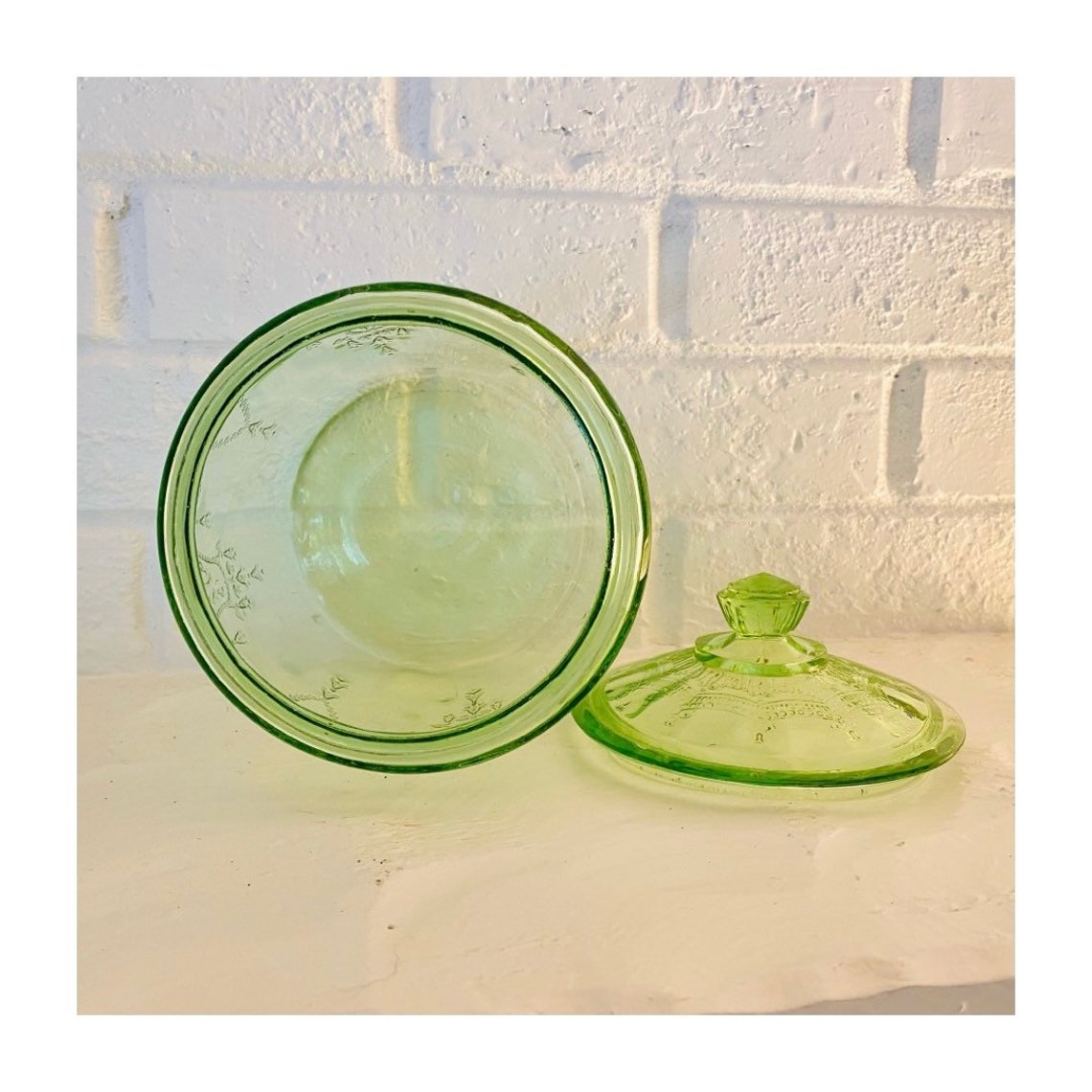 uranium glass cookie jar