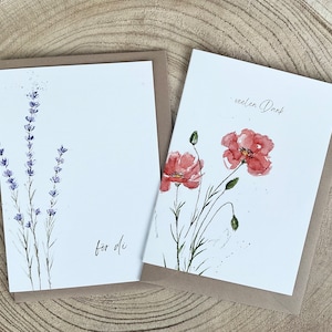 Mohn & Lavendel Danke und für dich / auf plattdeutsch vielen Dank, för di