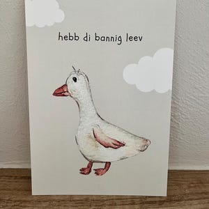 Postkarte Gans hebb di bannig leev