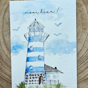 Postkarte plattdeutsch Leuchtturm