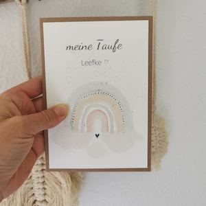 Taufe Klappkarte auf Kraftpapier