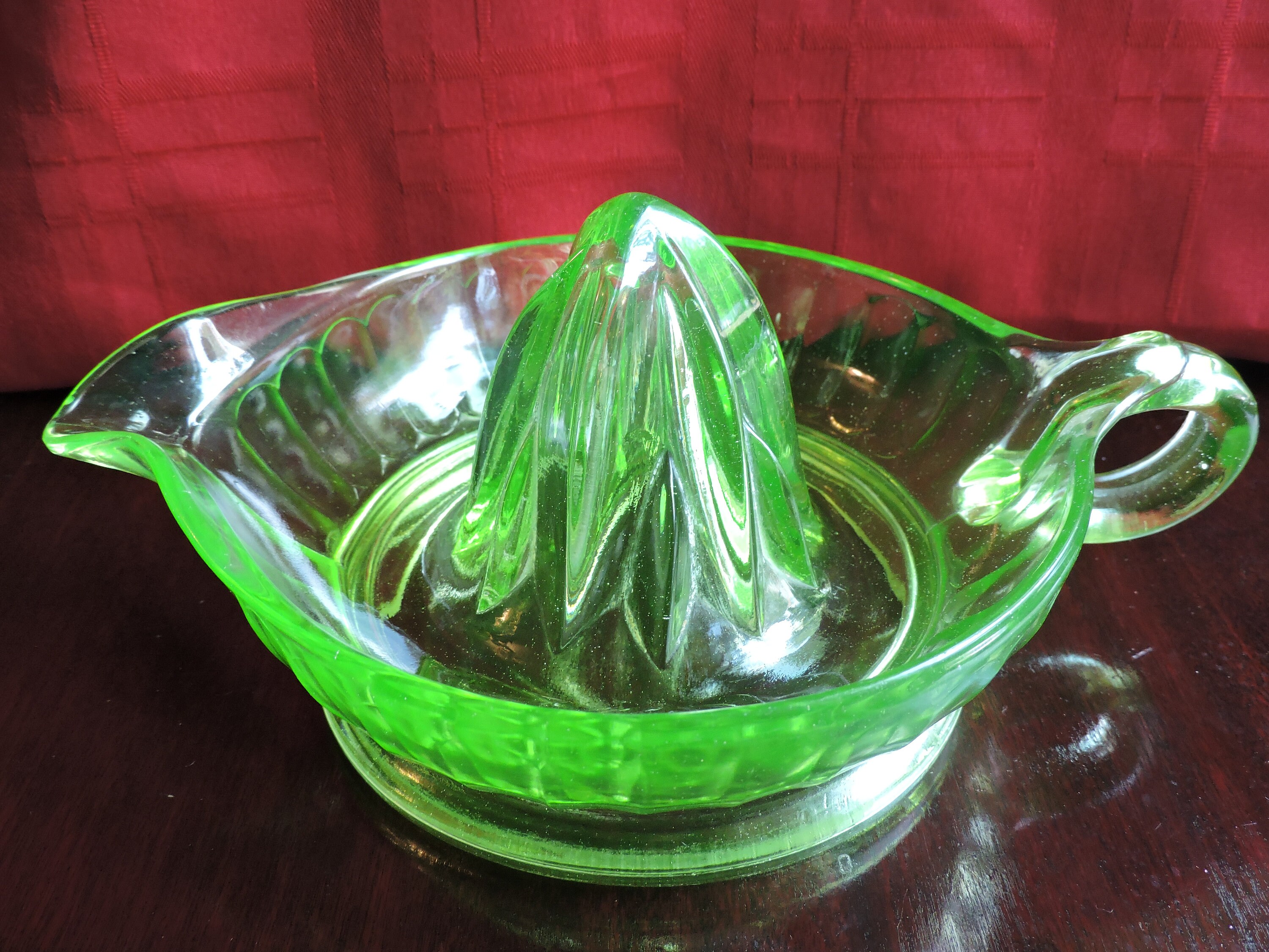 Vtg. Federal Glass Co. Lemon Juicer/Reamer Green Vaseline Etsy