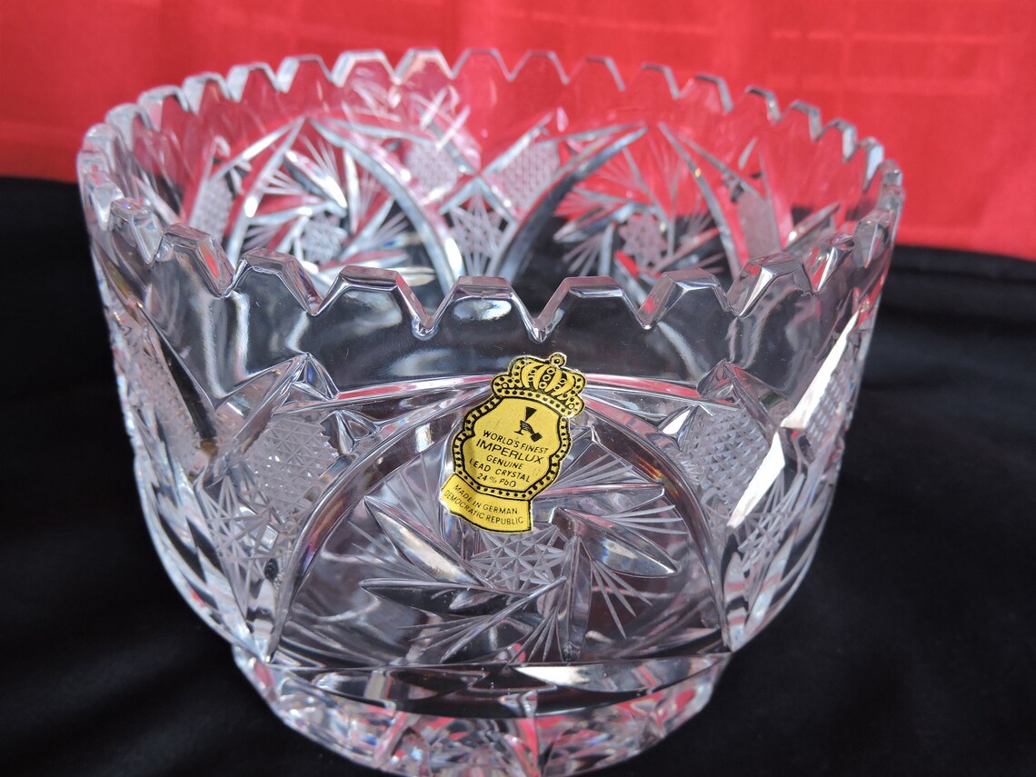 Vtg. Imperlux Co. 24 Lead Crystal Bowl Made In Germany Etsy