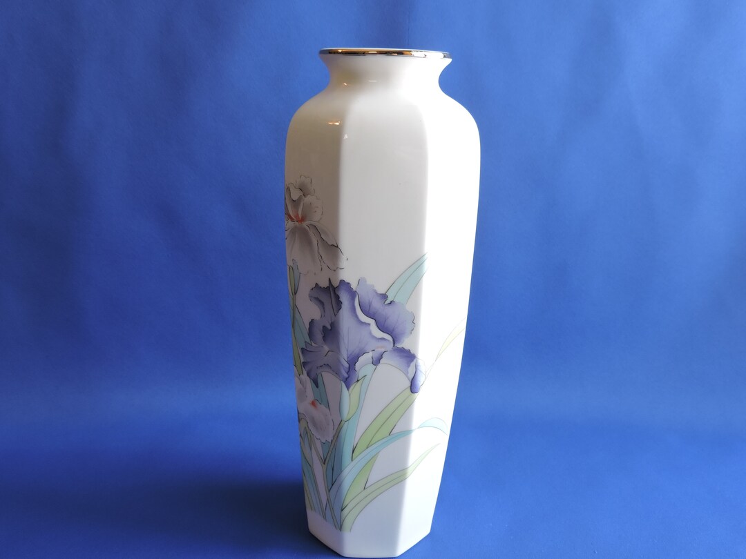 Vintage 80's Otagiri Japanese Porcelain Iris Bouquet Etsy