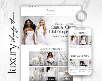 Shopify Theme Boutique | Clean Luxury Shopify Website Template | Ecommerce Website Theme | CasseyCouture