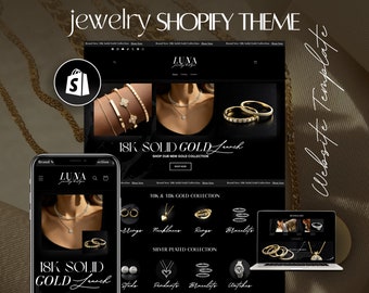 Shopify-thema-sieraden | Shopify-websitesjabloon luxe sieraden | Bewerkbaar Shopify-thema