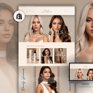 Shopify Theme Luxury, beauty, boutique and hair website, shopify website template, shopify theme template luxury