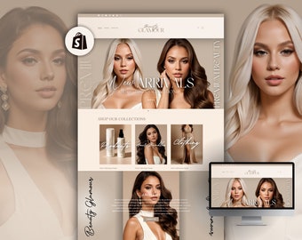 Shopify Theme Luxury, beauty, boutique and hair website, shopify website template, shopify theme template luxury