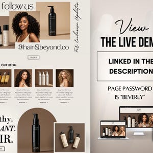 Shopify Theme Hair | Shopify website template for hair businesses | Editable Shopify website theme image 3