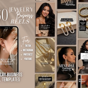 Jewelry Business Reel Templates | TikTok And Instagram Reels | Jewelry Promotion Reels | 60 Editable Canva Templates