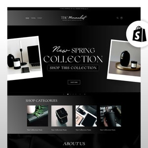 Shopify Theme Black Minimal | Shopify Website Template For Most Business Types | Ecommerce Website Theme