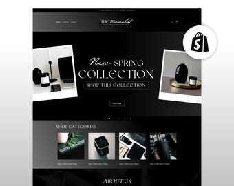 Shopify Theme Black Minimal | Shopify Website Template For Most Business Types | Ecommerce Website Theme