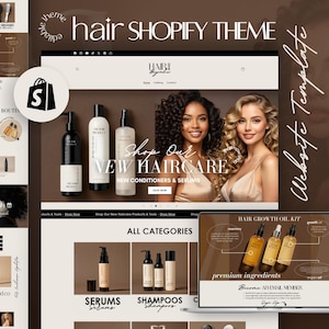 Shopify テーマ ヘア | ヘアビジネス向け Shopify ウェブサイト テンプレート | 編集可能な Shopify ウェブサイト テーマ