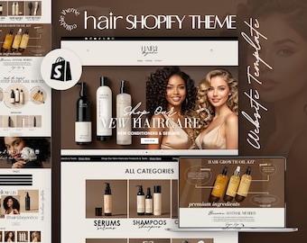 Shopify-tema Hår | Shopify-webbmall för hårföretag | Redigerbart Shopify-webbtema