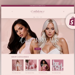 Shopify Theme Luxury, beauty, boutique and hair website, shopify website template, shopify theme template luxury