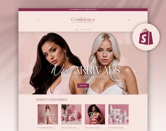 Shopify Theme Luxury, beauty, boutique and hair website, shopify website template, shopify theme template luxury
