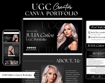 UGC Portfolio Template Canva | Website Template Canva | UGC Landing Page | Canva Website Template | Editable Canva Website