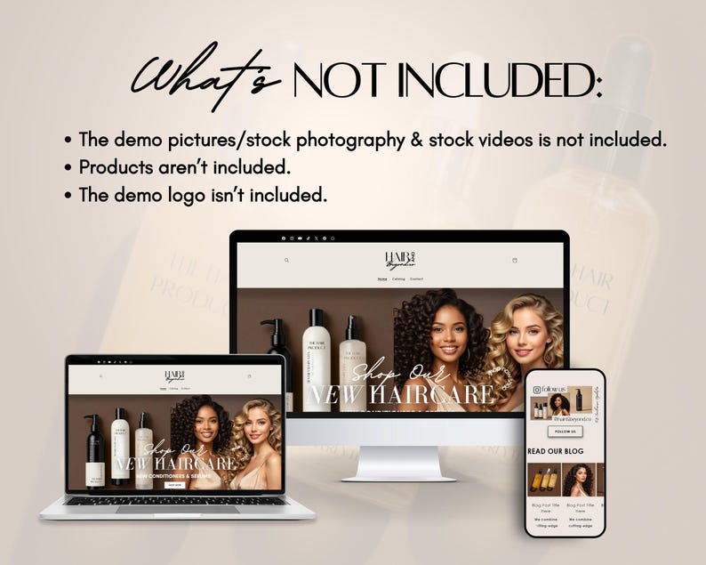 Shopify Theme Hair | Shopify website template for hair businesses | Editable Shopify website theme image 7
