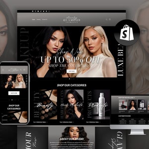 Shopify Theme Luxury, beauty, boutique and hair website, shopify website template, shopify theme template luxury