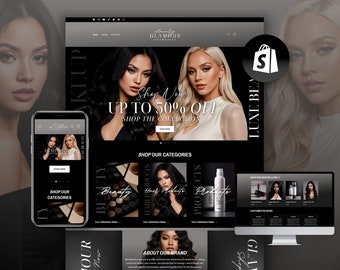 Shopify Theme Luxury, beauty, boutique and hair website, shopify website template, shopify theme template luxury