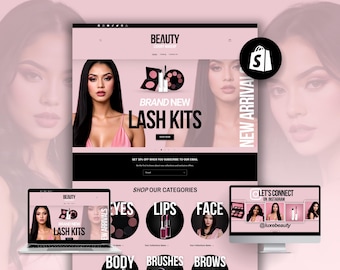 Shopify Theme Luxury, beauty, boutique and hair website, shopify website template, shopify theme template luxury