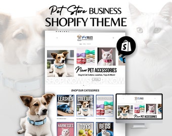 Shopify theme pet store, website template for pet stores, pet accessories website, Shopify theme template