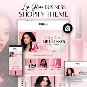 Lipgloss Shopify-website | Shopify-websitesjabloon voor bedrijven met lipgloss en make-up